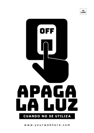 Personaliza Carteles Gratis De Apagar La Luz