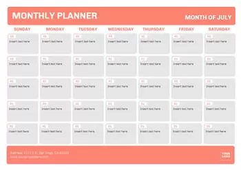Planificateurs mensuels