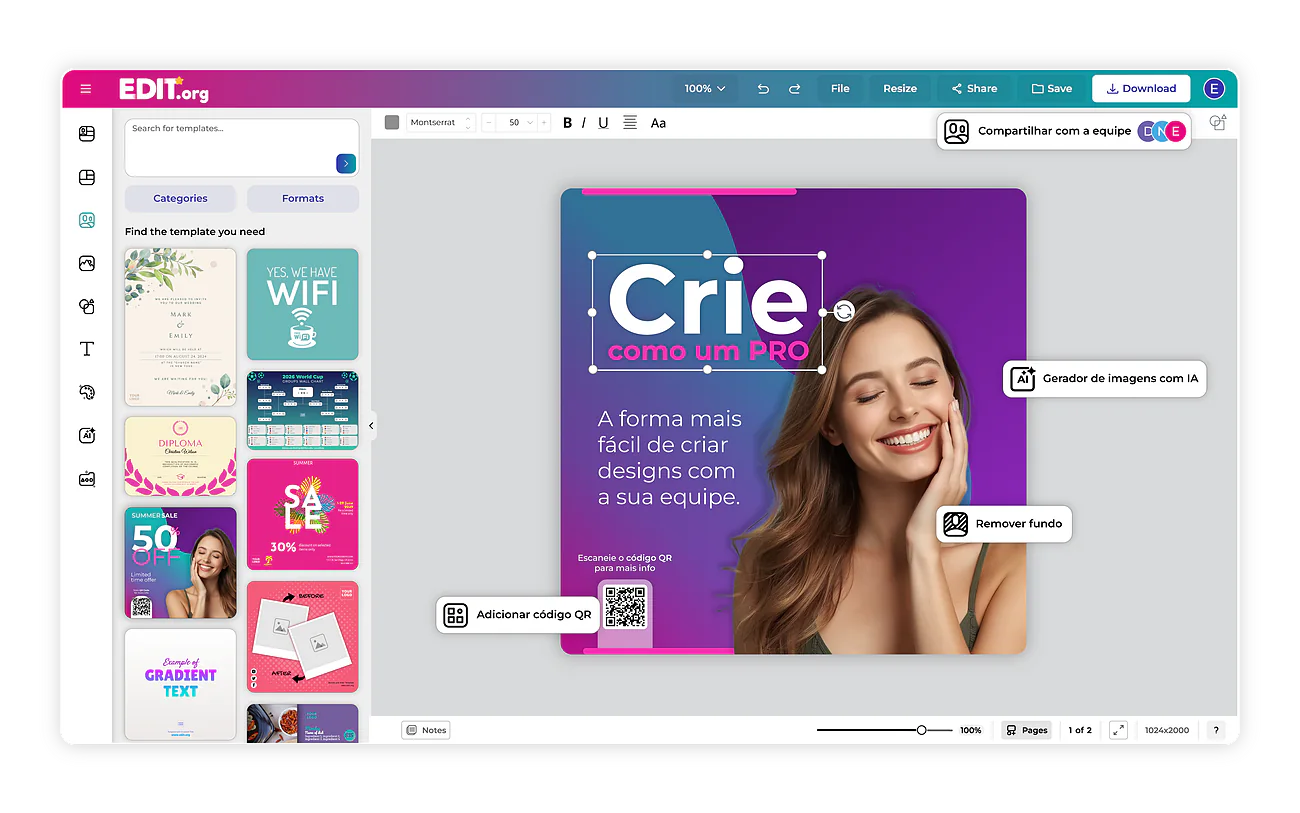 EDITE modelos gratuitos