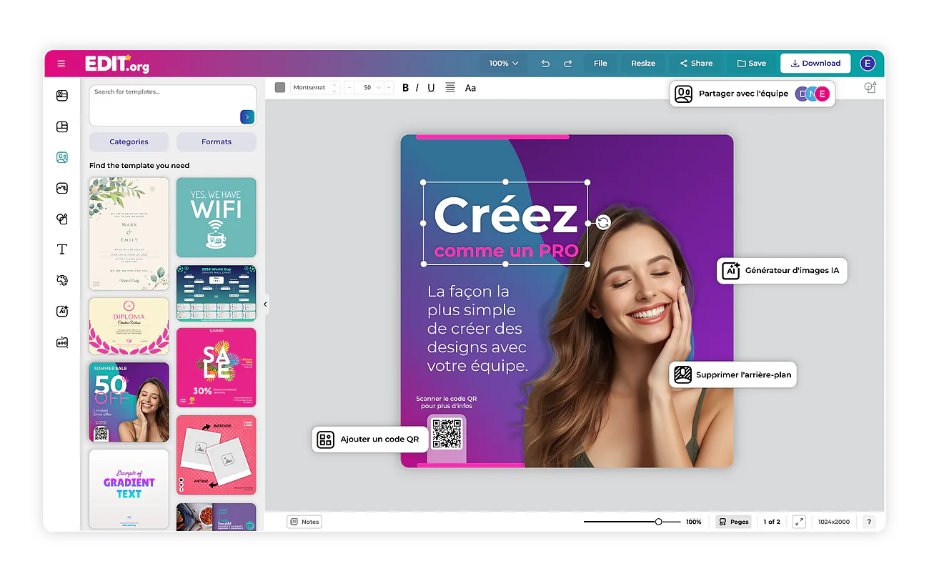 MODIFIE des modèles gratuits