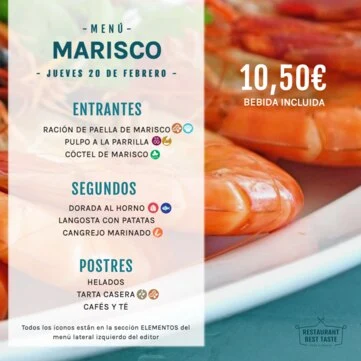 Edita un flyer de Marisquería