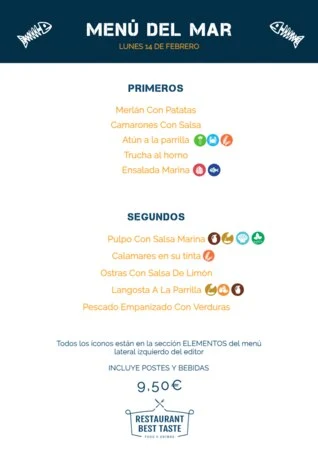Edita un flyer de Marisquería