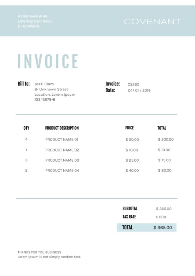 Free invoices templates to edit online
