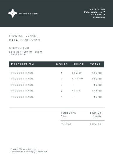 Free invoices templates to edit online