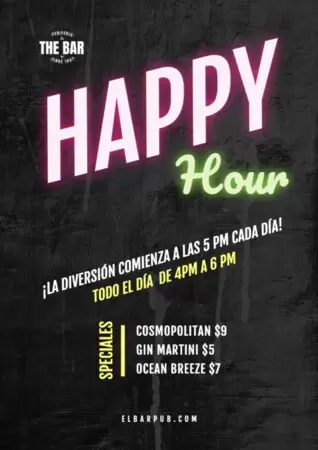 Edita una plantilla Happy Hour