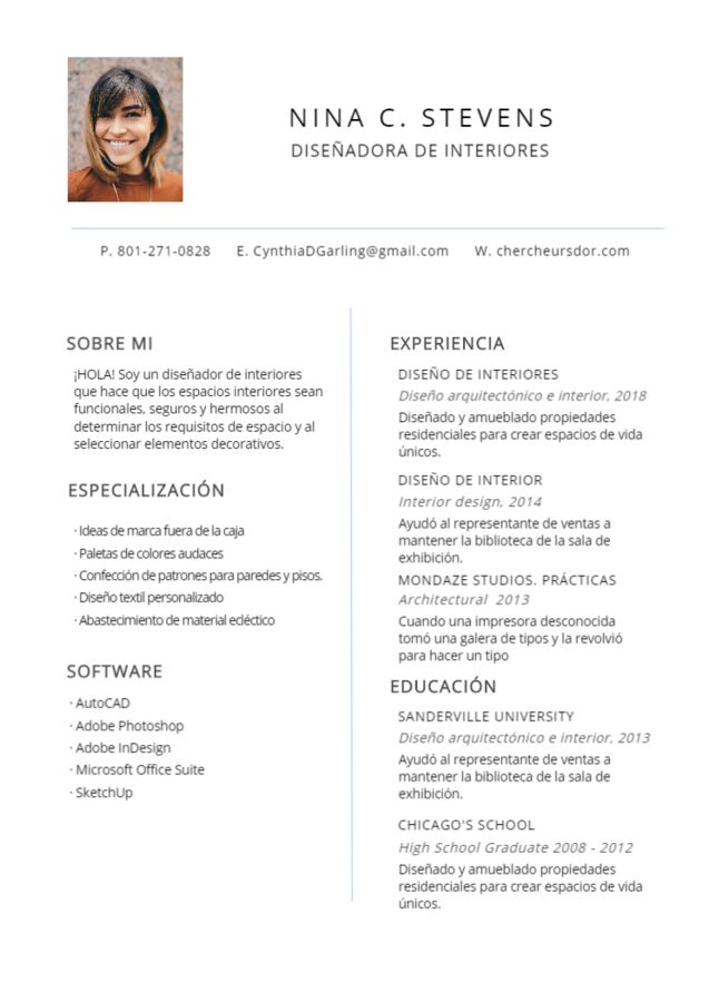 Plantillas de curriculum vitae online y gratis