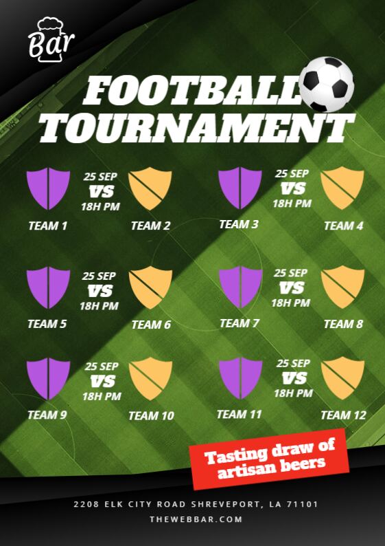 Posters to promote football matches in a bar