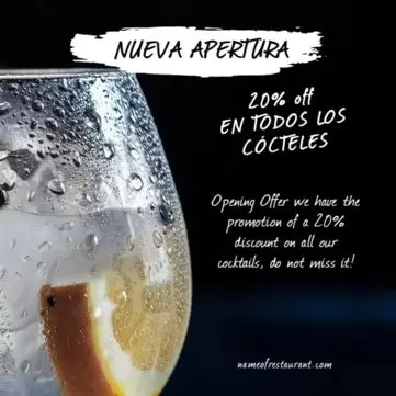 Edita un menú de cócteles