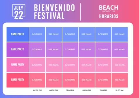 Edita tu horario de gimnasio