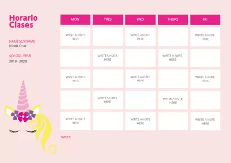 Edita tu horario de gimnasio