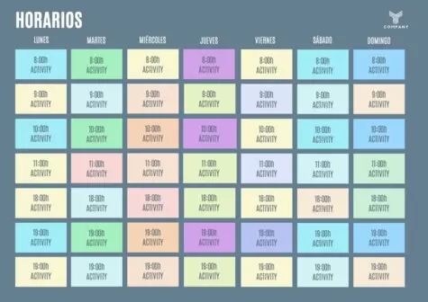 Edita tu horario de gimnasio