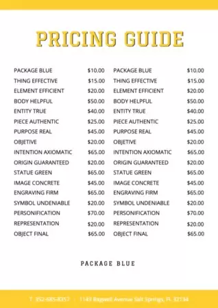 Edit a price list template