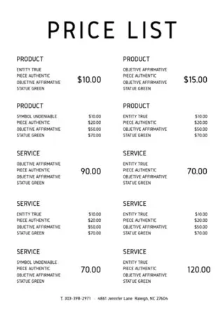 Edit a price list template