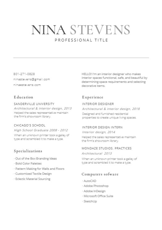 Free resume online editor