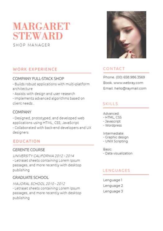 Resume format for job image