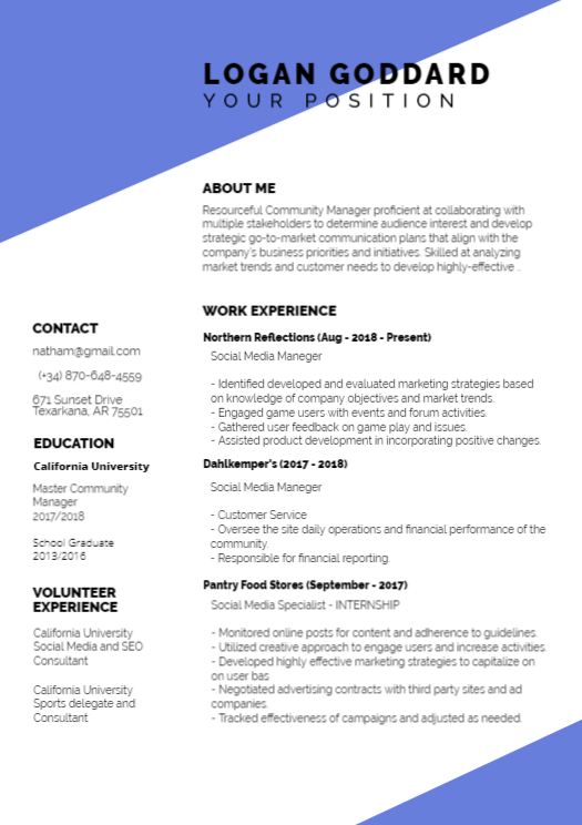 Free Resume Online Editor