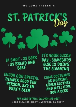 Bearbeite eine Vorlage zum St. Patrick's Day