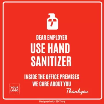 Edit a hand sanitizer sign