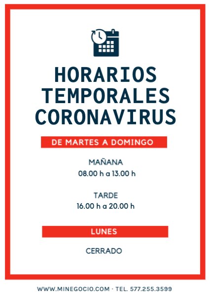 Plantillas De Carteles De Horarios De Apertura Y Cierre 4723