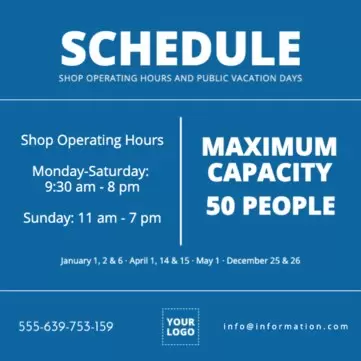 Create my opening hours sign