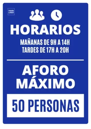 Edita un cartel de aforo para imprimir gratis