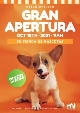 Edita un cartel para mascotas