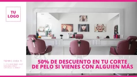 Edita un cartel de salón de belleza