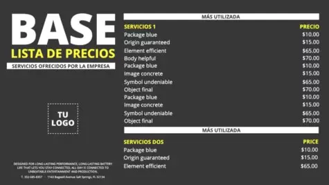 Descargar gratis una lista de precios