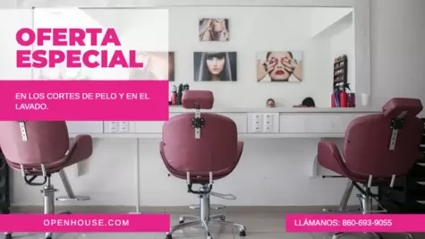 Edita un cartel de salón de belleza