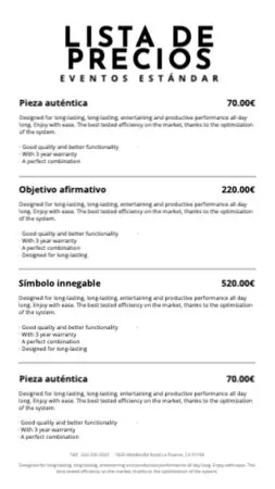 Descargar gratis una lista de precios