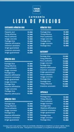 Descargar gratis una lista de precios