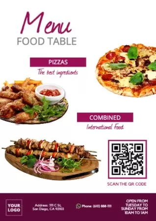 Edite um template com QR code