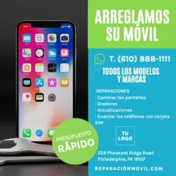 Edita un diseño de reparación de móviles