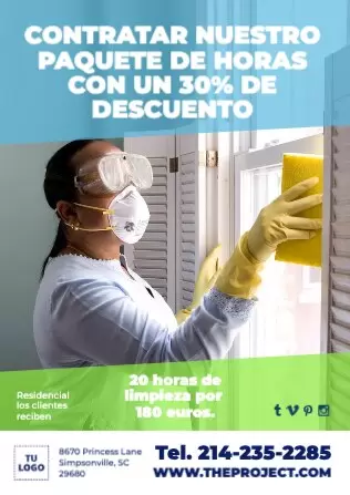 Editar un cartel de limpieza y desinfección