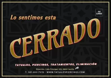 Edita un cartel de abierto o cerrado