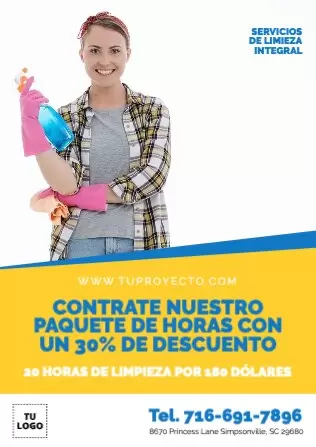 Editar un cartel de limpieza y desinfección