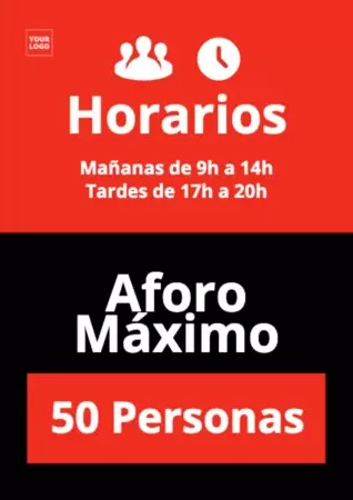 Edita un cartel de aforo para imprimir gratis