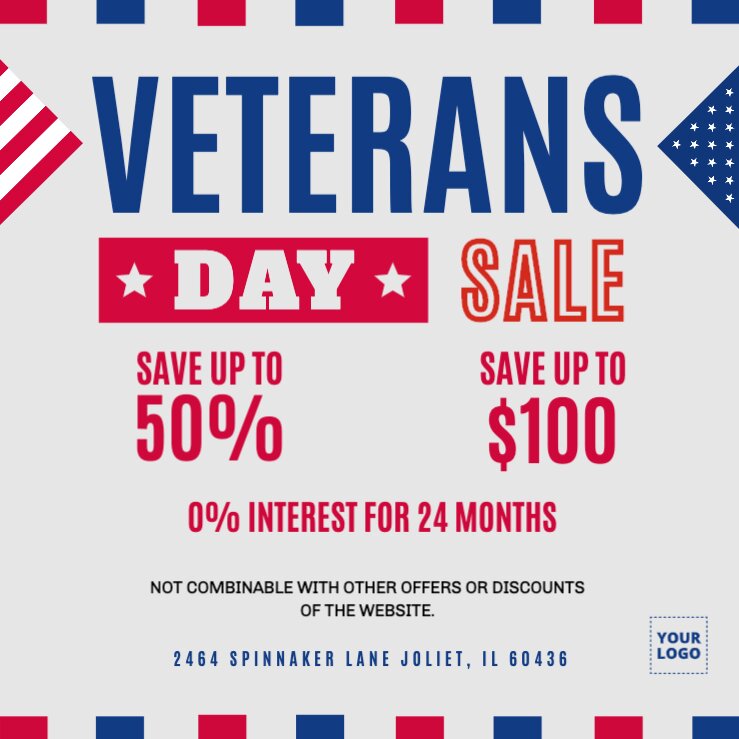 Veterans Day customizable flyers templates