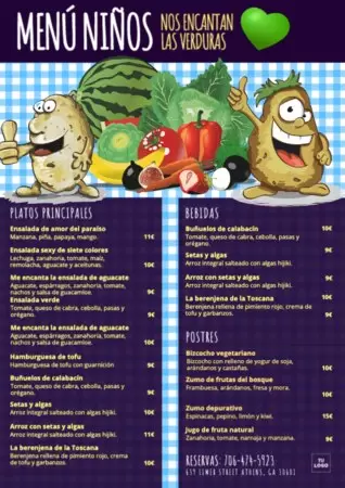 Edita un menú infantil