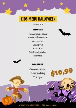 Edit a Halloween menu