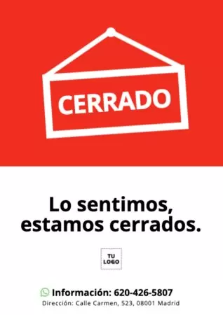 Edita un cartel de abierto o cerrado