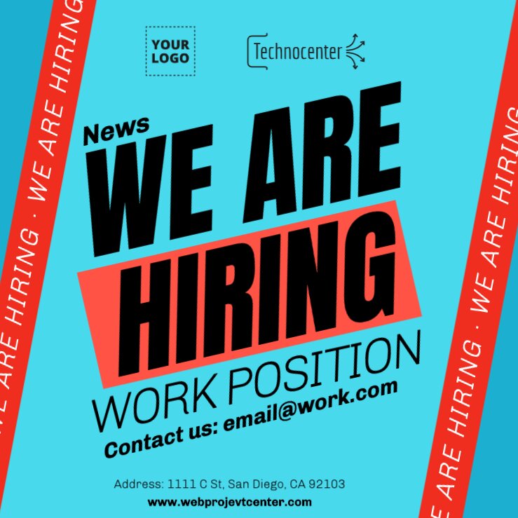 We Are Hiring Poster Templates To Print And Share