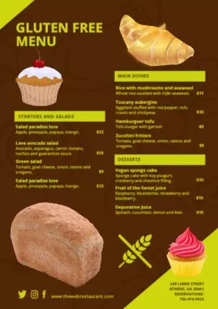 Edit a gluten-free template