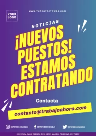 Edita un cartel de Se solicita personal