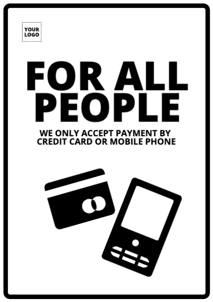 Custom payment sign templates to print