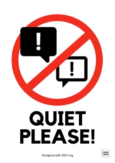 Printable silence please signs