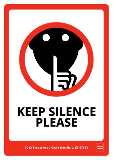 Printable silence please signs