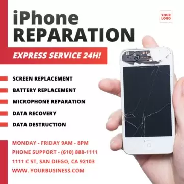 Edit a mobile repair template