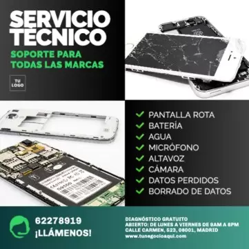 Edita un diseño de reparación de móviles