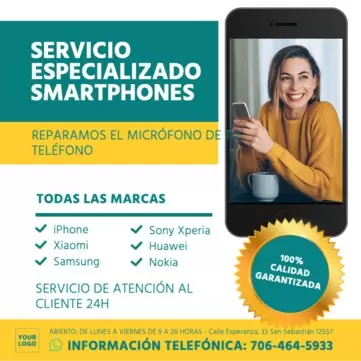 Edita un diseño de reparación de móviles